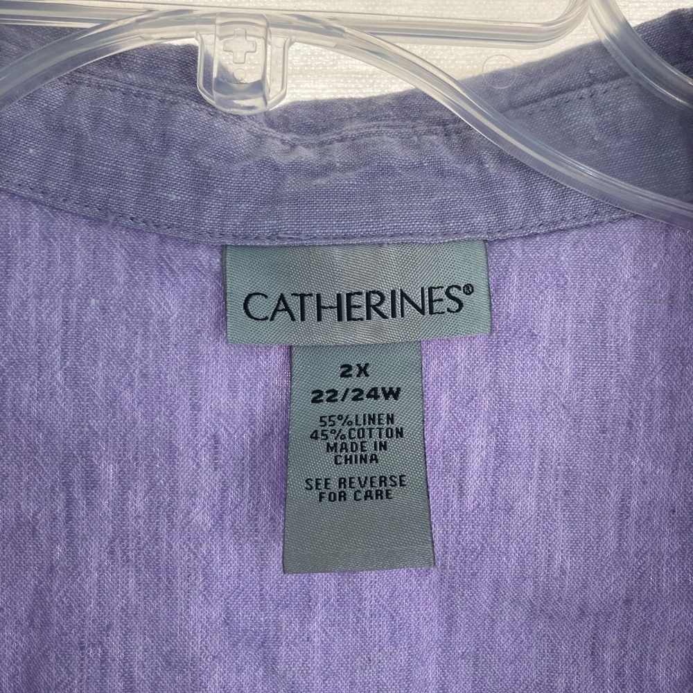 Catherines Lavender Linen-Cotton Blend Top